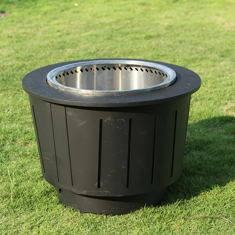 Garden Heating Stove Camping Outdoor Wood Outer Wide Iron Sheet Inner Tube Stainless Steel Round Secondary Burning Bonfire
