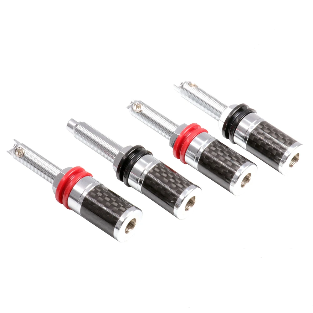 HIFI 4Pcs Rhodium Plated  Female Banana Jack Connector Banana Plug Socket Speaker BINDING POST