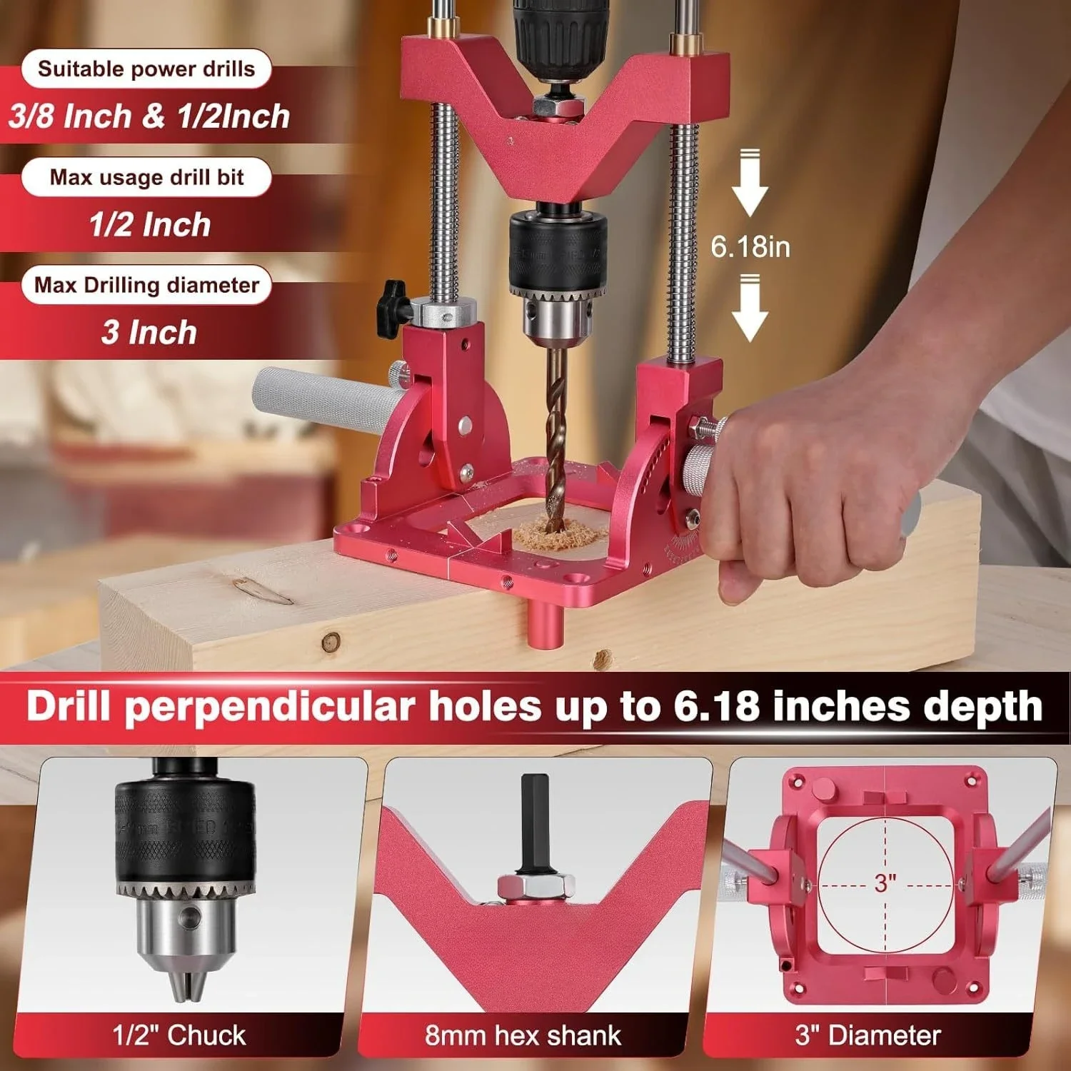 Portable Drill Positioner, Woodworking Punch Positioner