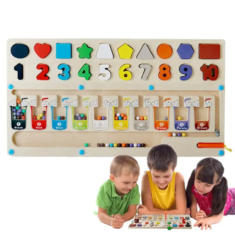 

Magnet Color And Counting Maze Wooden Magnetic Maze Board Number Shape Learning Color Sorting Fine Motor Skills Preschool