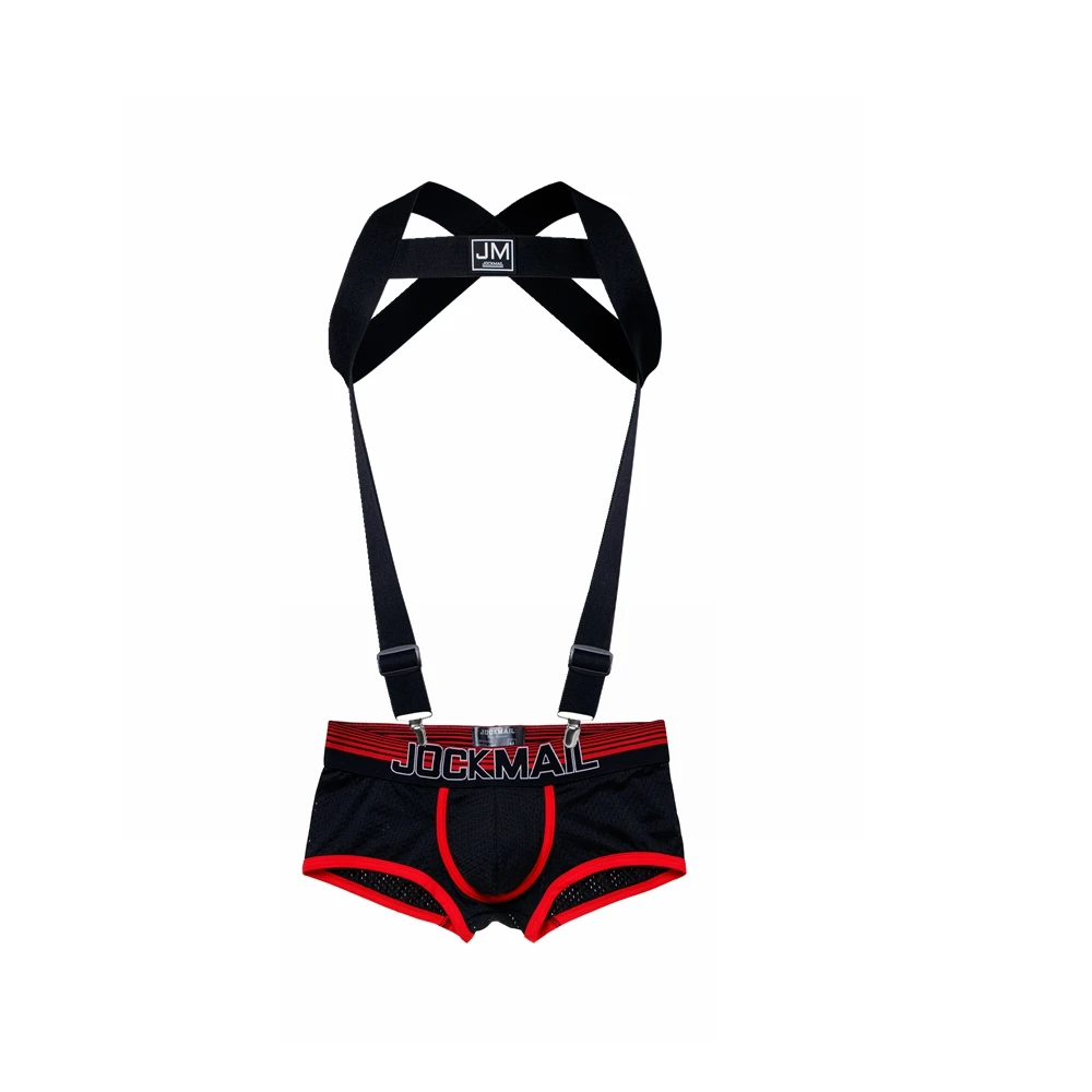 

JOCKMAIL Men Body Harness Adjustable Elastic Strap Detachable Split-type Give Away Sexy Men Underwear Boxer Breathable Sets