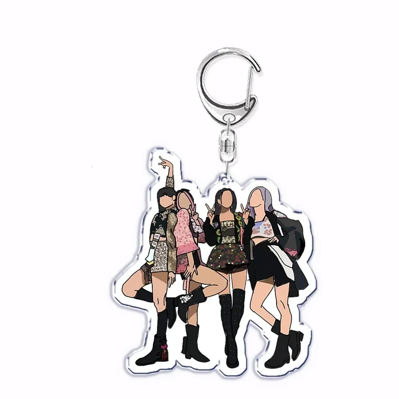 Popular Korean Fashion Kpop Girls Band Keychain for Women Man Bag Accessories Bag Key Chain Ring Keychains Jewelry Fans Gift - view 3