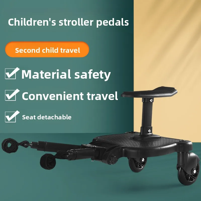 Babyfond 2 In 1 Baby Stroller Ride Step Board High Landscape Twin Trailer Sibling Kids Walking Assist Platform