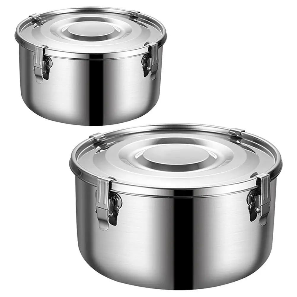 

2Pcs Stainless Steel Bento Box Leakproof Airtight Lunch Container Portable Food Storage for Picnic Outdoor Camping Food Holder