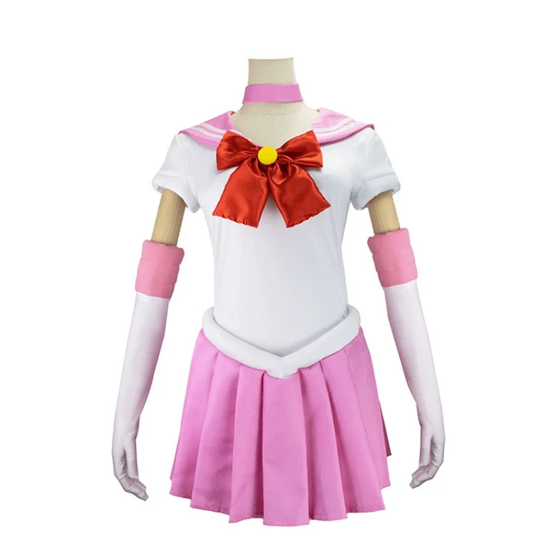 Anime Sailor Chibiusa small lady serenity cosplay costume dress bows gloves brooch headband for kid adult plus size for women