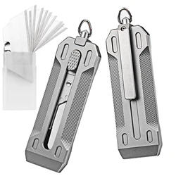 Titanium Alloy Push-pull Knife Trapezoidal Blade Sharp Durable Self-Defense Broken Window Cutting Rope Multifunctional Outdoor E