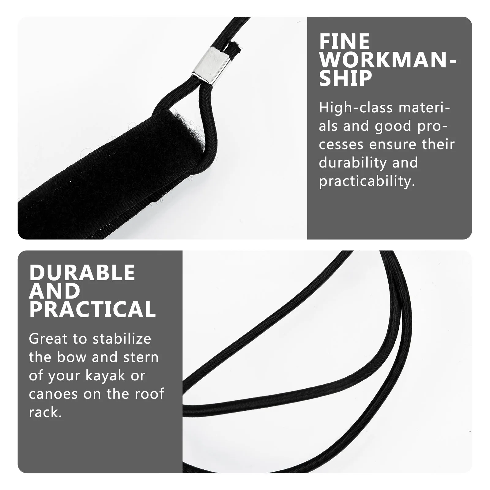 

2pcs Stretchable Kayak Paddle Leash Elastic Luggage Strap Outdoor Boat Paddle Safety Lanyard Kayaking Fixed Strap Oar Anti-Loss