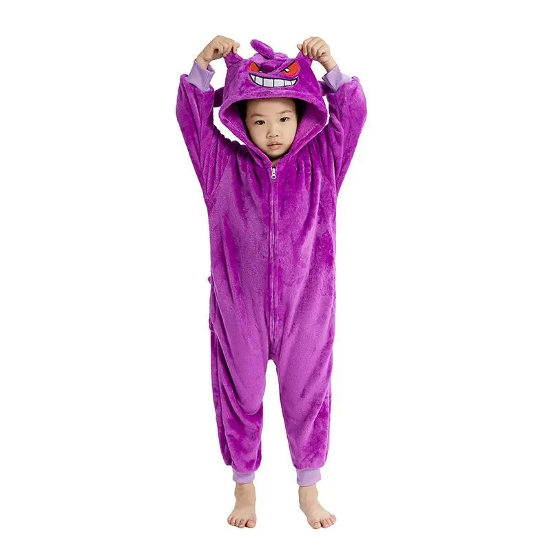 Pokemon Kigurumi Onesie Pajamas Gengar Charmander Pikachu Jigglypuff Animal Costume Children Cosplay Outfit for Halloween Party