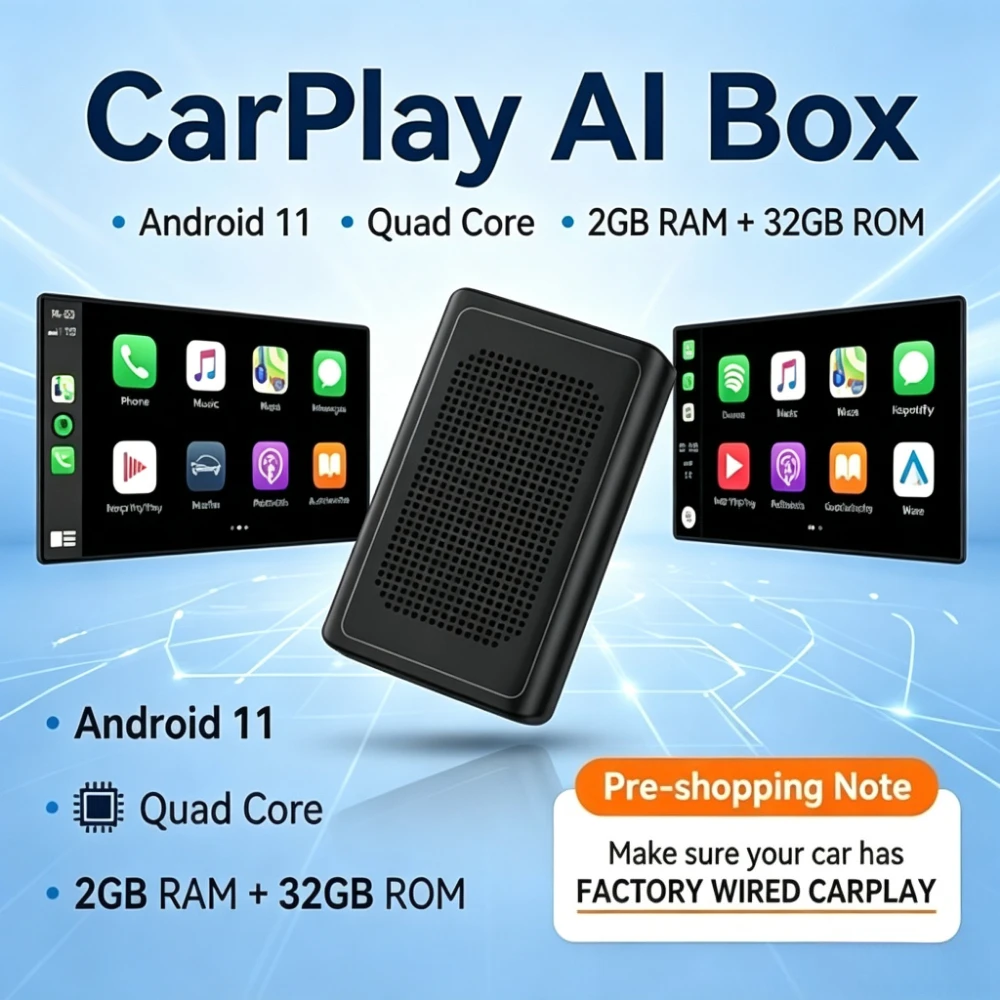 Wireless CarPlay Android Auto AI Box Android 11 Car Multimedia Player 2GB 32GB Adapter Smart Mini Box Split Screen Mirror Link