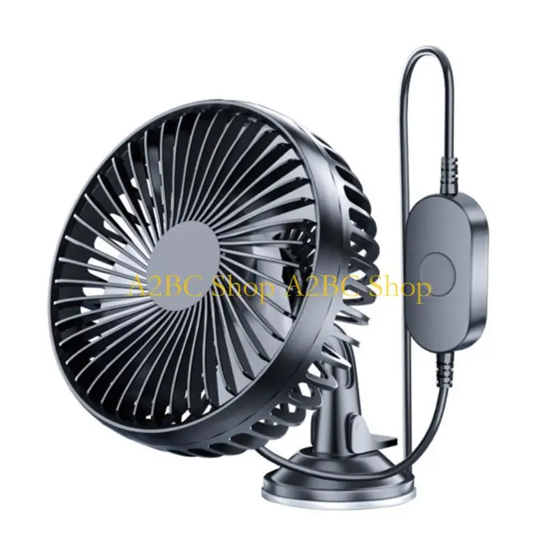 A2BC USB Fan, Rechargeable Portable Fan, Clip on/Suction Cup Fan,Vehicle Cooling Fan Car Powerful 3 Speed Cooling Fan