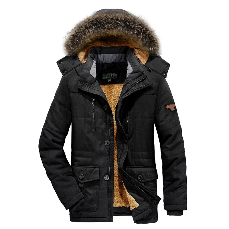 COLDKER-Veste d'Extérieur en Velours pour Homme, Coupe-vent Chaud, Manteau à Capuche, Parka avec Chapeau, Hiver