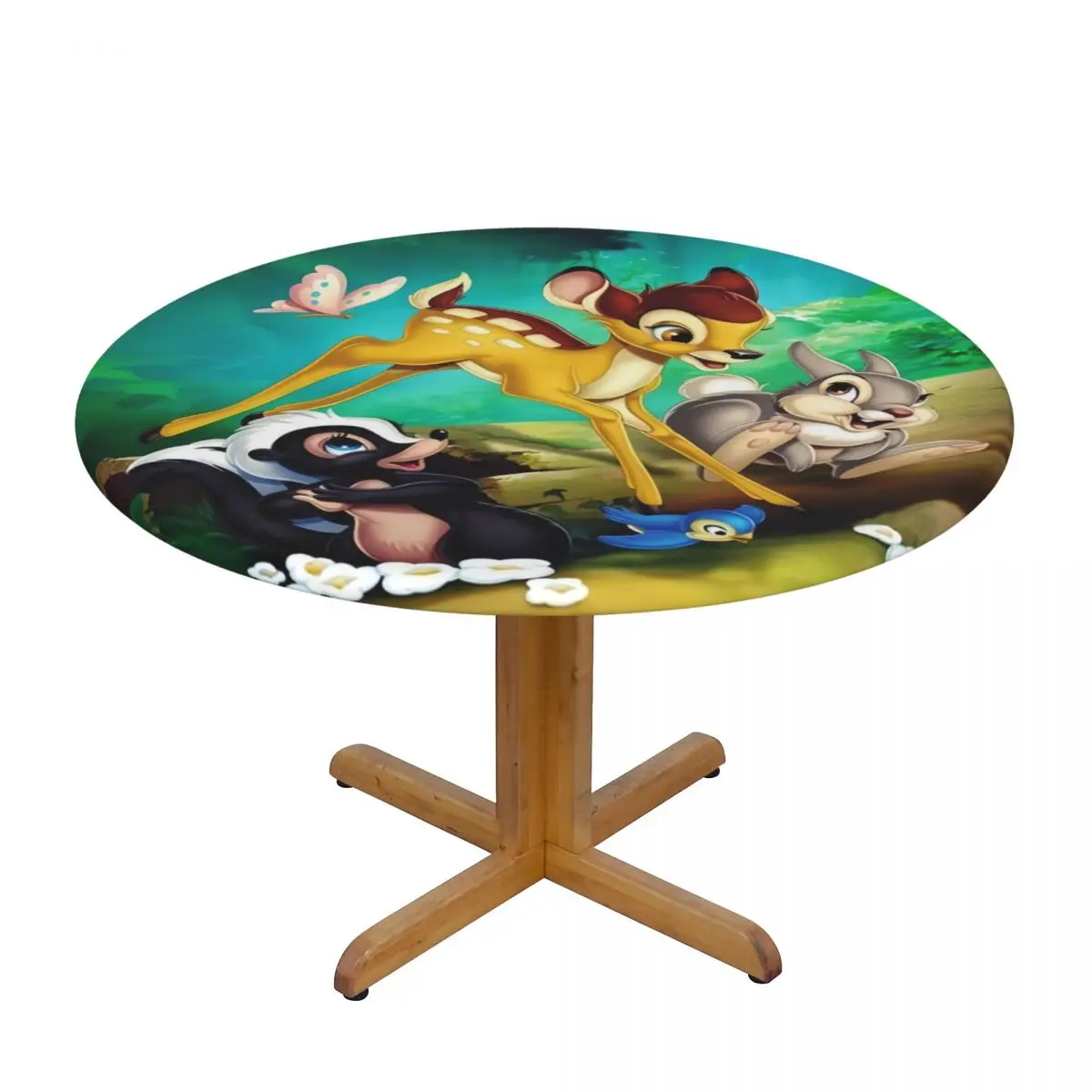 Custom Round Disney Bambi Animated Movies Tablecloth Fit 45