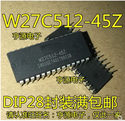 Free Shipping 30pcs W27C512-45 W27C512-45Z 27C512 DIP-28