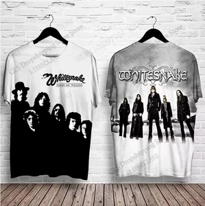 New Heavy Metal Rock Whitesnake Band 3D Printed T-shirt Men Women Fashion Hip Hop Short Sleeve Tops Tees Men clothing Oversized