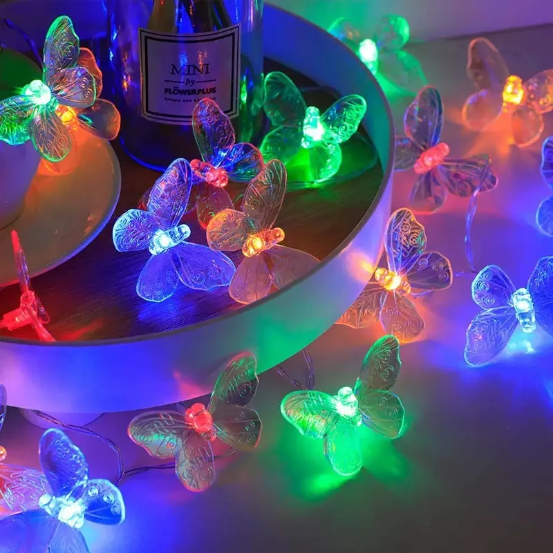 2026 Indoor Schmetterlings-Lichterkette 40 LEDs Feenhafte Nachtlampe Raumgirlande Vorhang Mädchen Geburtstag Hochzeit Party Dekorationsbeleuchtung – Detail 2