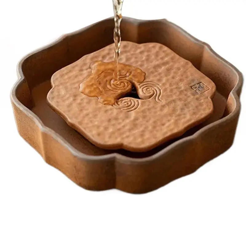 IALJ-Coarse Pottery Kettle Stand Old Rock Clay Cloud Jianshui Pot Coasters Handmade Tea Pot Holder Tea Set