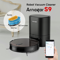 NEW Arnagar S9 Robot Vacuum Cleaner Auto Empty Dust Collection Sweep Mop 3500Pa 2600mAh Low Noise APP Control