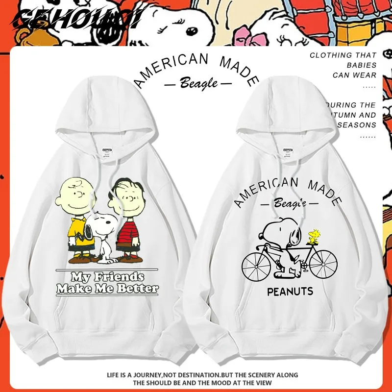 

Snoopy Hoodie Men 2024 New Coat All Match Animation Surrounding Boys Loose Clothes Tide