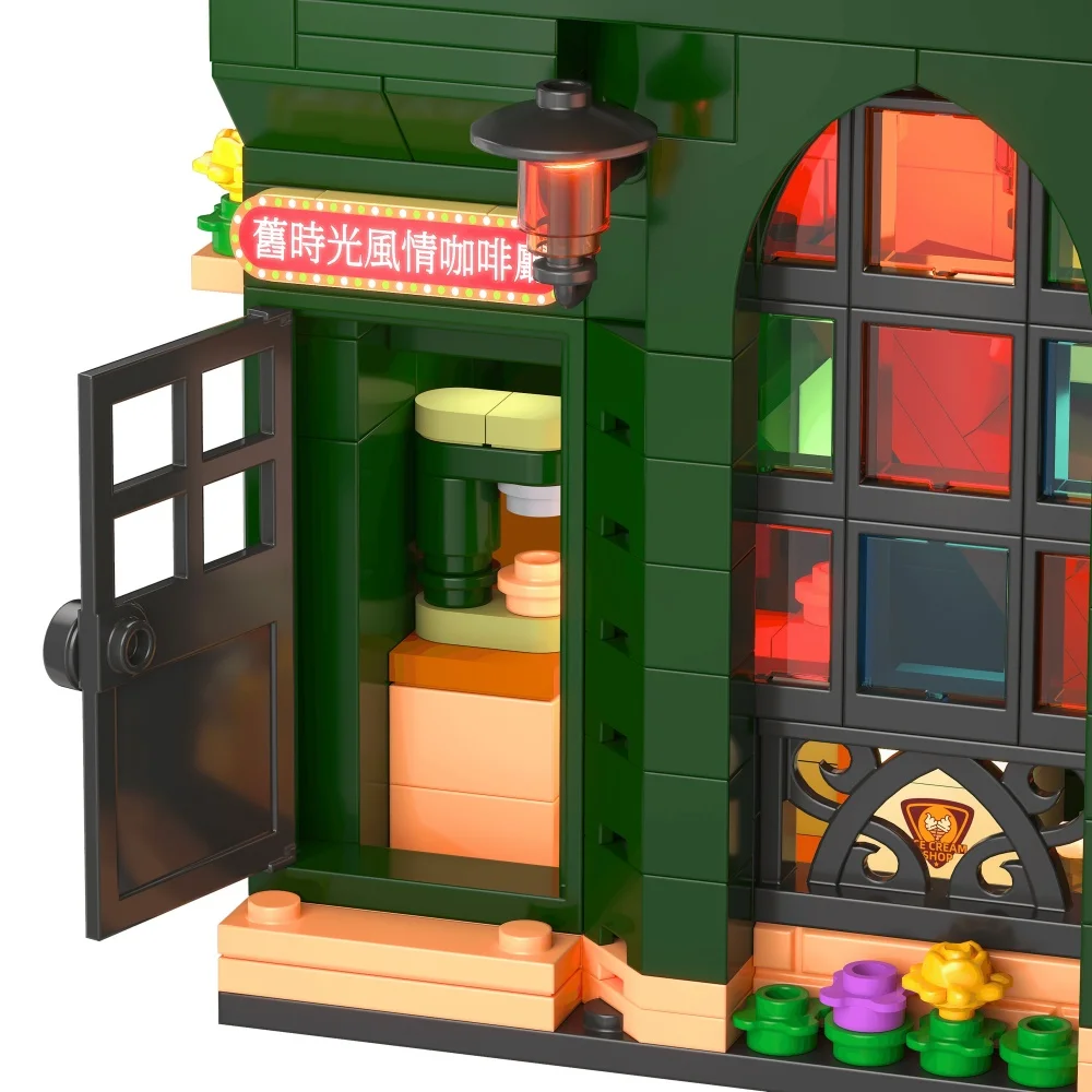 KNEW BUILT Classic Coffee Machine Model Mini Building Blocks Vintage Decoration Children Assemble Gift Toys Constructor Bricks