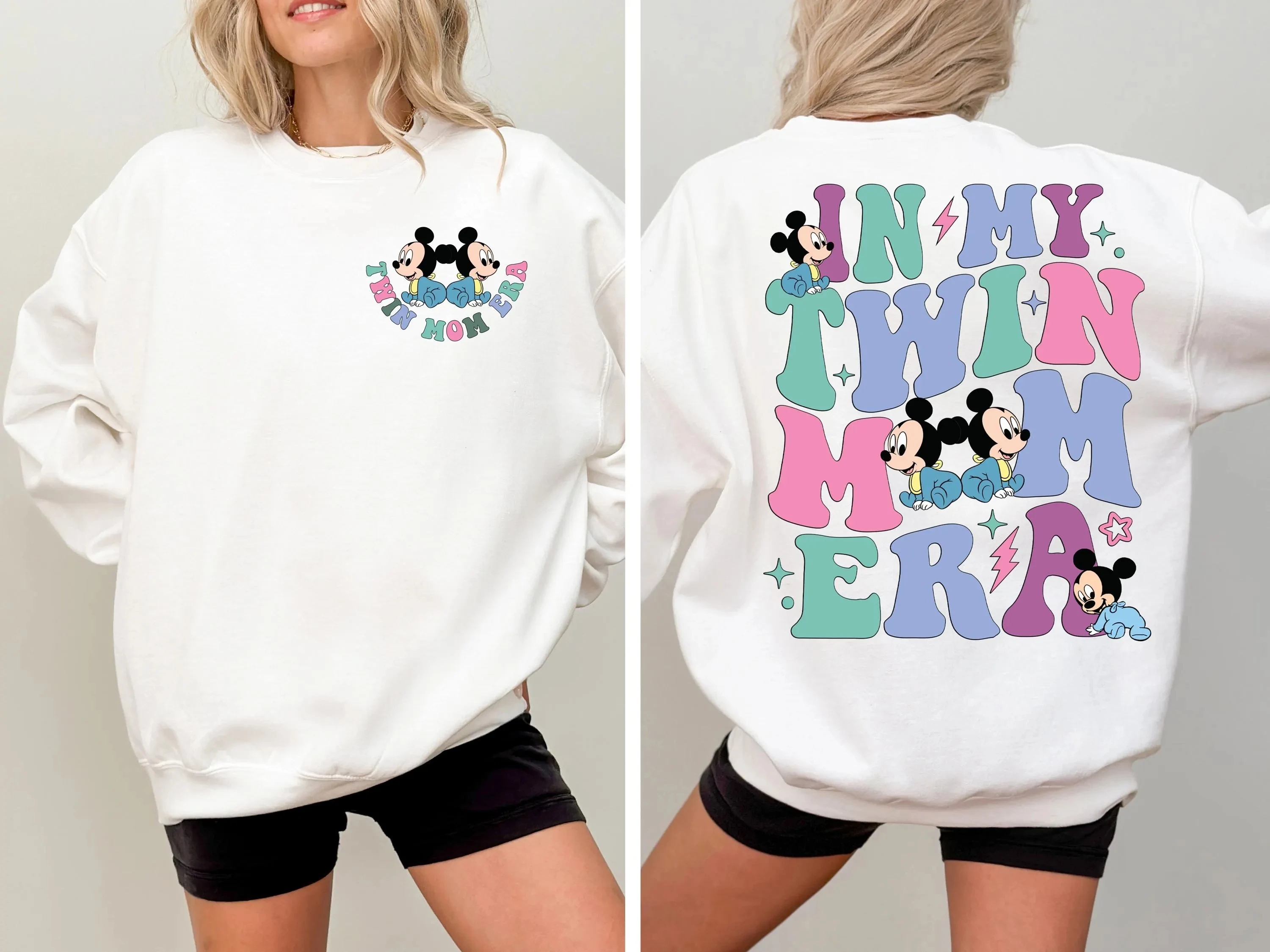 "My Twin Mom Era" T-shirt, Mickey's Twin Mom T-shirt, Disney Twin Baby Birth Announcement T-shirt, New Mom's Baby Welcome Party