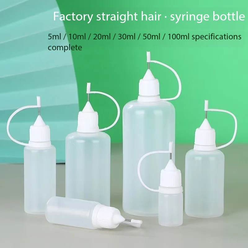 5 Precision Needle Tip Glue Dispensing Bottle 10ml 30ml 50ml Plastic Empty Refillable Container for Lubricant Oil Paint Pigment