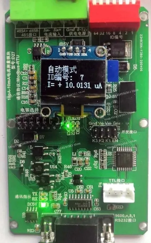 D27 Current Development Board – 10pA to 10mA Picoammeter, Auto-Ranging, RS485/232 Programmable Analog Output