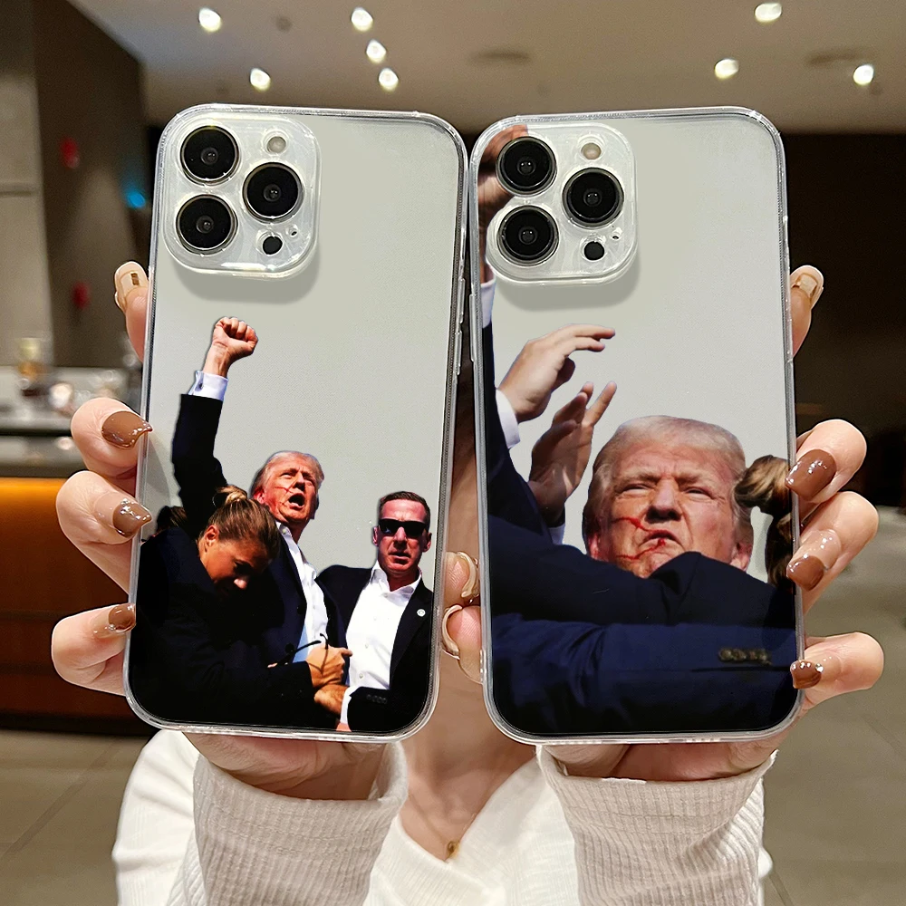 Donald Trump Phone Case For iPhone 16 15 14 13 12 11 Mini Pro Max X XR XSMax 7 8 Plus SE20 Transparent Cover