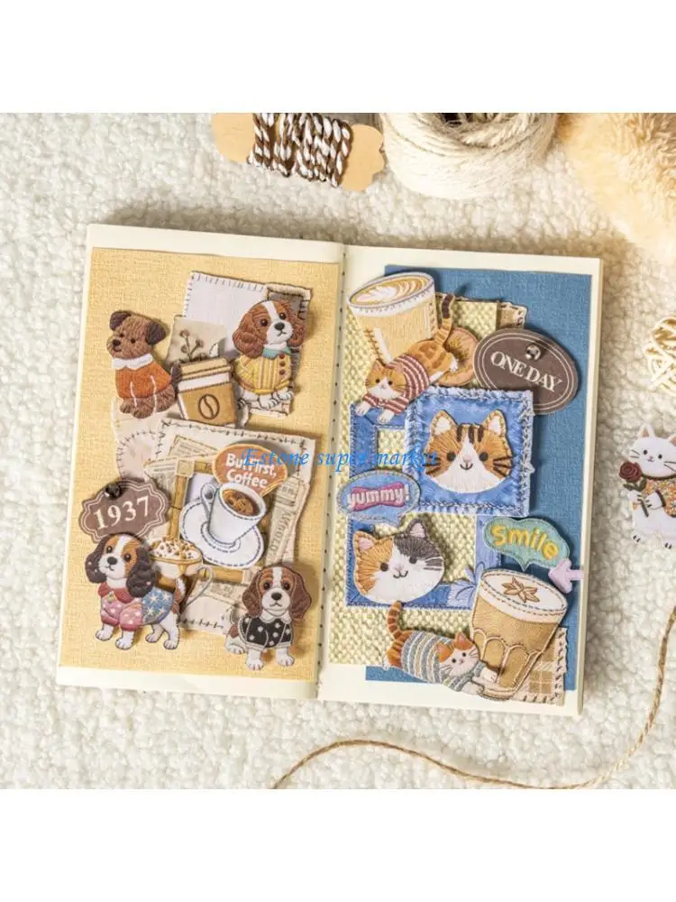 

090B Puppy Cats Stickers 20Pcs Funny Kitten Aesthetic Designs Kids Craft Activities