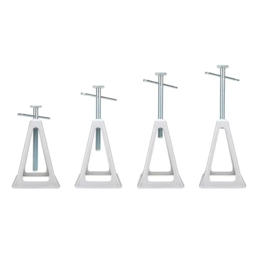 

Aluminum Stack Jacks for RV, trailer, or camper stabilization silver, lightweight aluminum, extends 1117, supports up to 6, 000