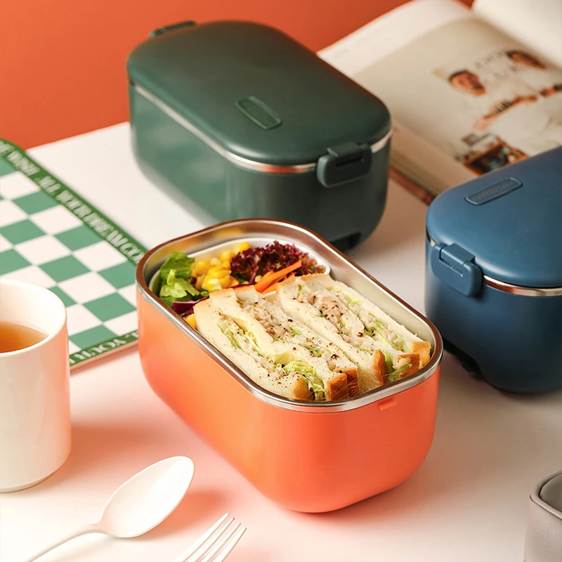 110V 220V Elektrische Lunchbox 1L Mini Draagbare Rijstkoker Lunch Verwarming Box Constante Temperatuur Verwarming Bento Box Voedsel warmer
