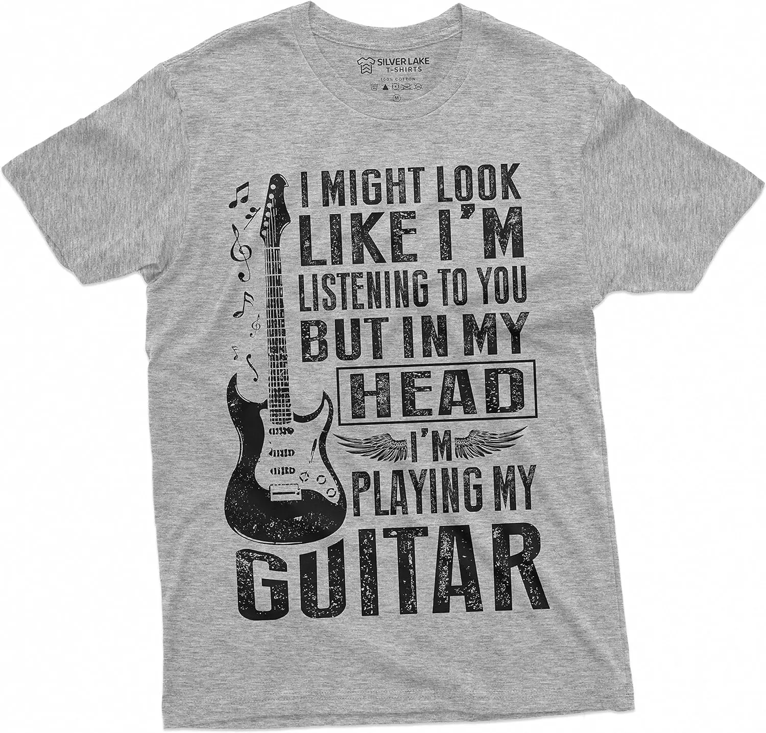 

Mens Funny Music Musician guitarist T-shirt | in my head I am playing my guitar tee shirt