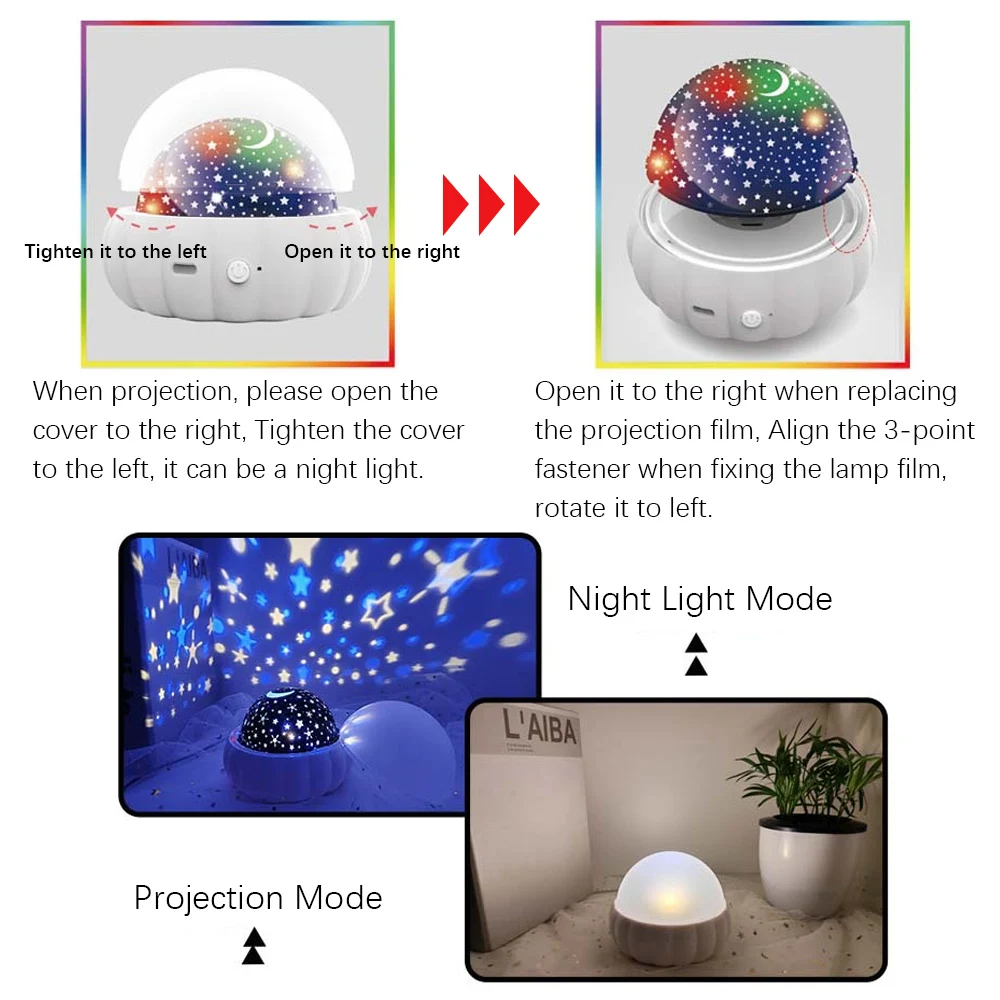 Star Moon Projector Night Lights, LED Unicorn Atmosphere Light for Gifts, Kids, Child Sleep Peace, Christmas, Home Decoration