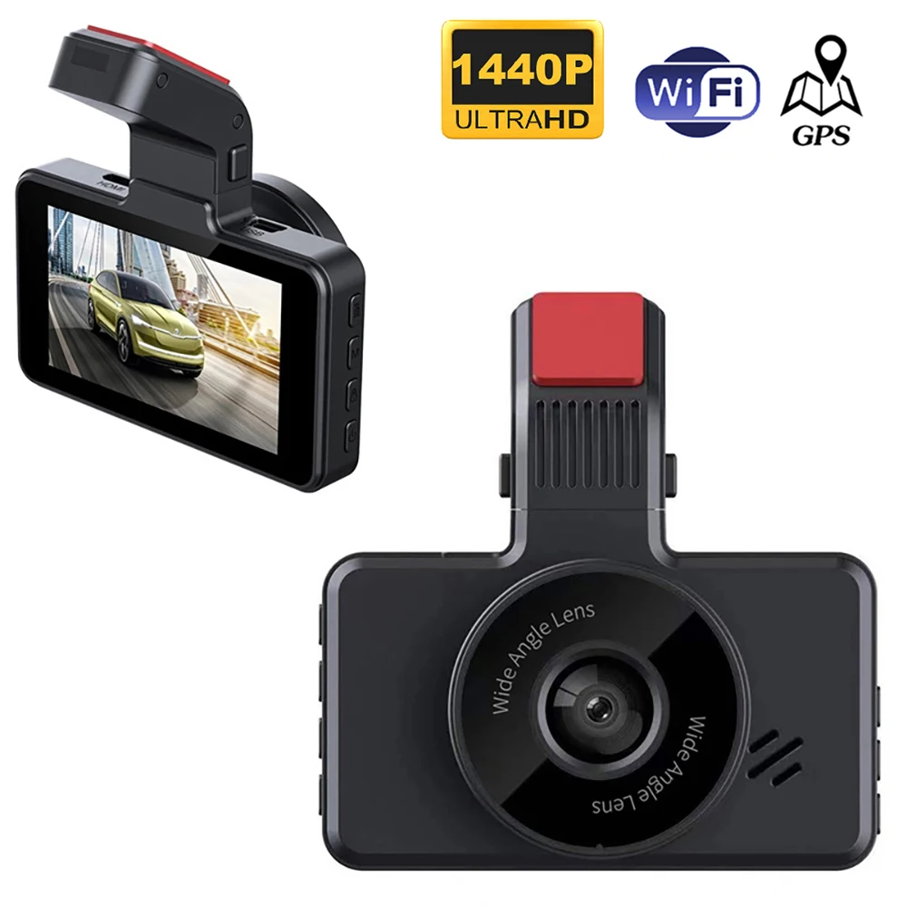 Dash Cam WiFi GPS Car DVR 2K 1440P Car Video Recorder Car Accessories Rear View Car Camera Dashcam Registrator Vehicle Black Box