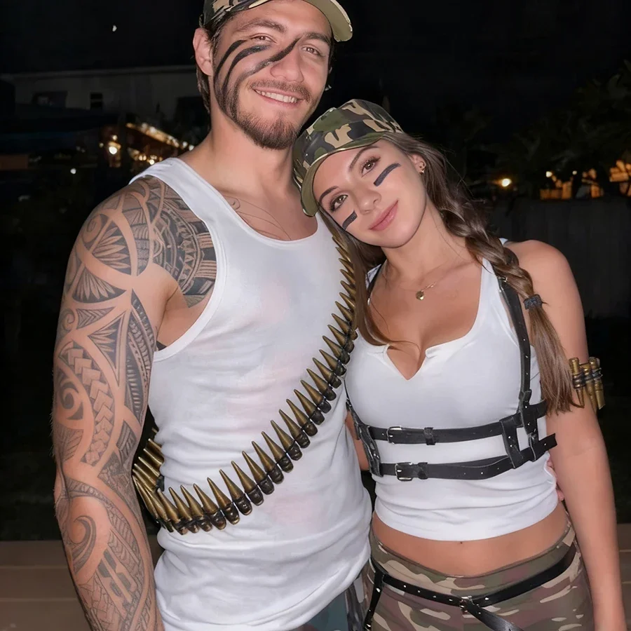 3PCS Gothic Cospalm Strap Armband Body Chain Set, Fashiona Novelty PU Strap Suspenders, Party Outdoor Parkour Style Dress Up Set