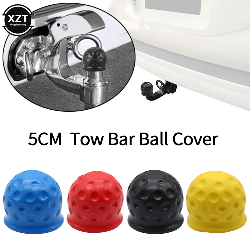 New 4 Colors Universal 50MM Tow Bar Ball Cover Cap Trailer Ball Cover Tow Bar Cap Hitch Trailer Towball Protect Car Accessories