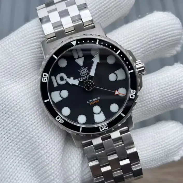 STEELDIVE Men Automatic Watch 46.5mm Mechanical Wristwatch Dive 2500ATM Waterproof BGW-9 Luminous Sapphire Mirror NH35