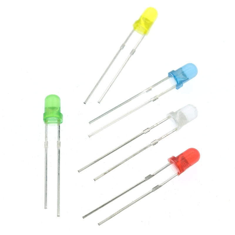 100PCS/Lot LED Diode 3MM Super Bright White Red Yellow Blue Green Led Lights Diodes