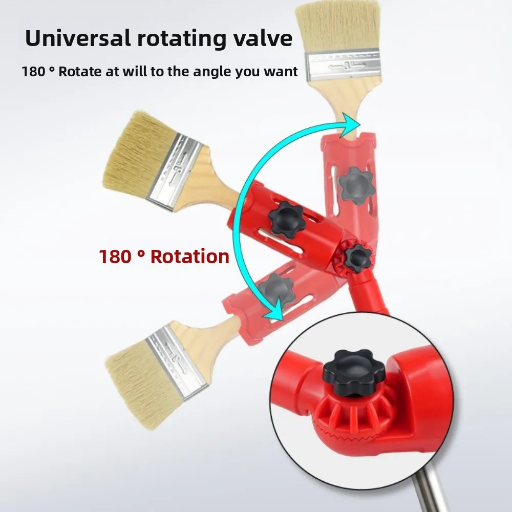 Durable Multi-Angle Paint Brush Extender Rotating Head Plastic Extension Pole Attachment Holder Secure Handle Grip Scraper