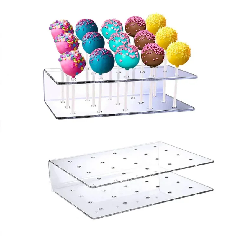 Hole Cake Pop Stand Candy Display Acrylic Stand Clear Durable Candy Stand Baby Shower Wedding Party Birthday Dessert Placement