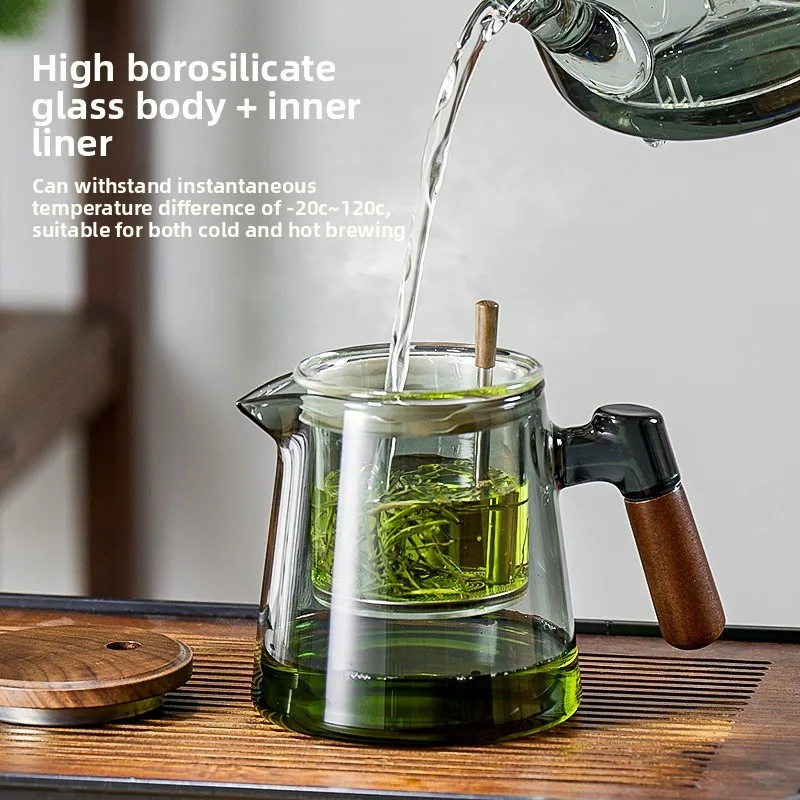 New Thickened Heat Resistant Glass Teapot One Button Tea Water Separation Portable Household Tea Maker