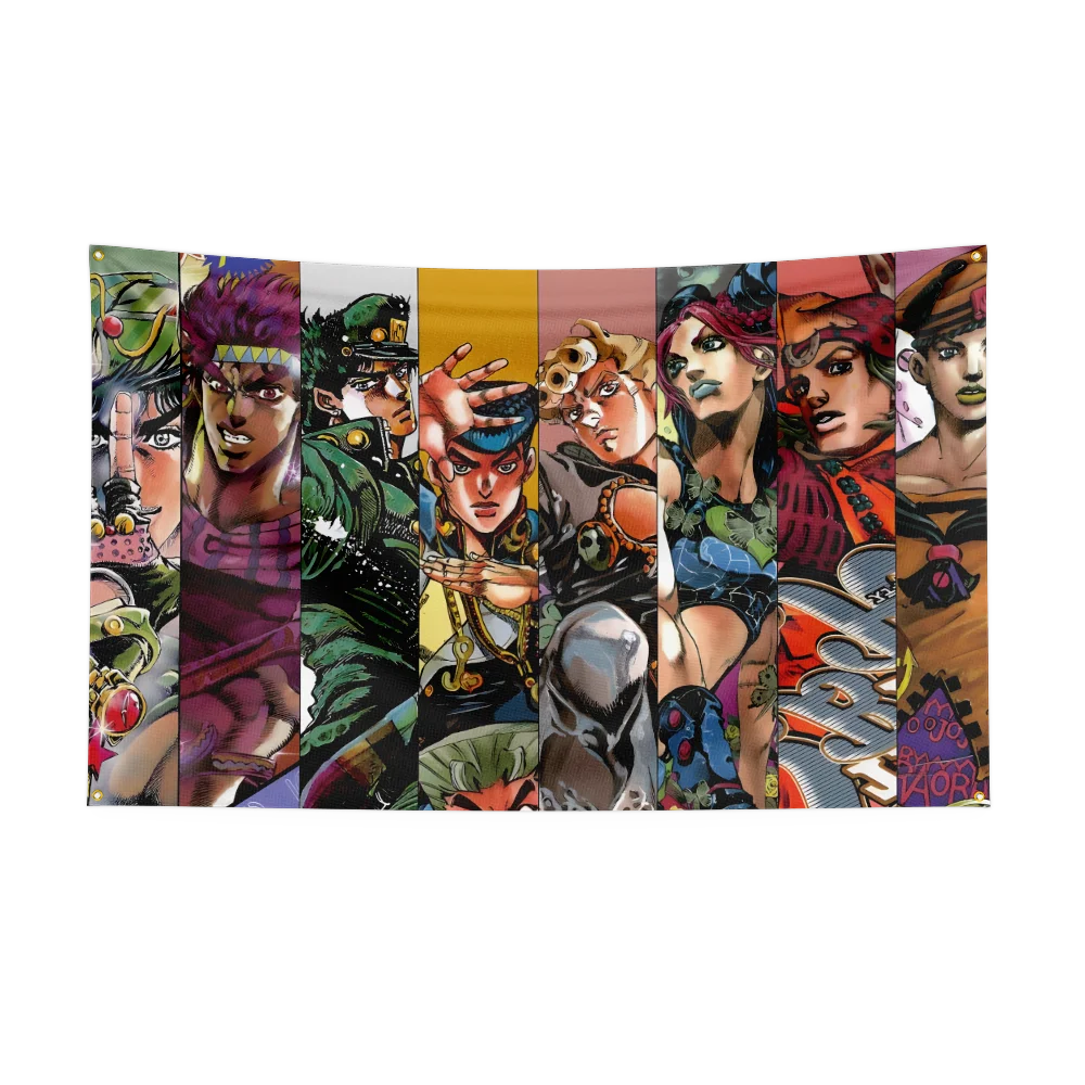 3X5 Ft J-Jojo Bizarre Avonturen Vlag Polyester Digitale Drukbanner Voor Garage Wanddecoratie Buiten De Deur