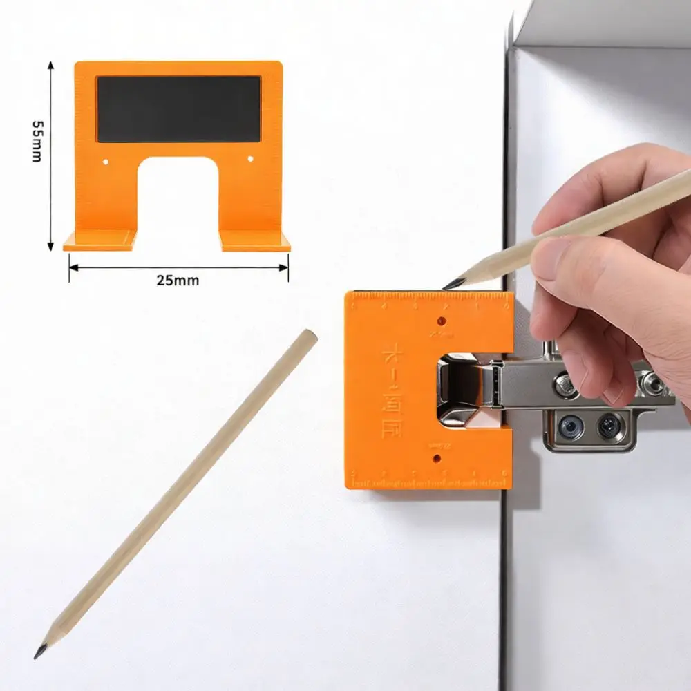 Aluminum Alloy Hinge Installation Locator Cabinet Door Hardware Mounting Tool Magnetic Fixing Jig Precise Positioning Gadget