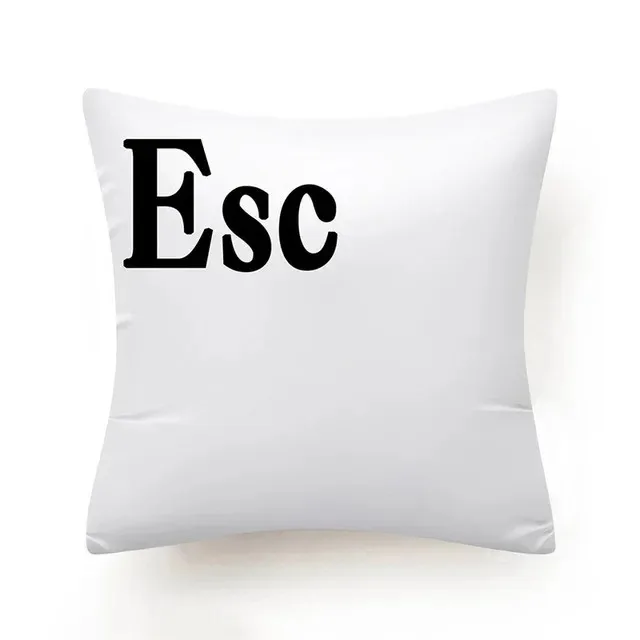 Home Decor Ctrl Alt Del & Esc Shift Digital Print Pillow Pattern Cushion Cover Suitable For Sofa Bedroom Car Pillow Cover
