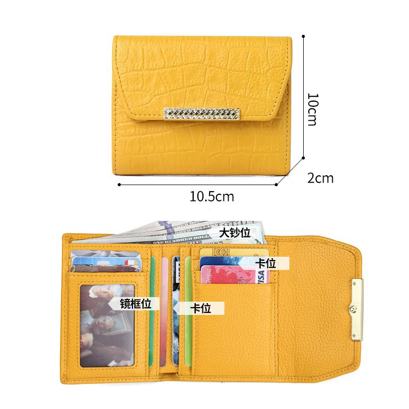 2024 New Fashion Alligator Genuine Leather Women Short Wallets High Quality Female Luxury Brand Clutch Girl Lady Gift Cash Purse