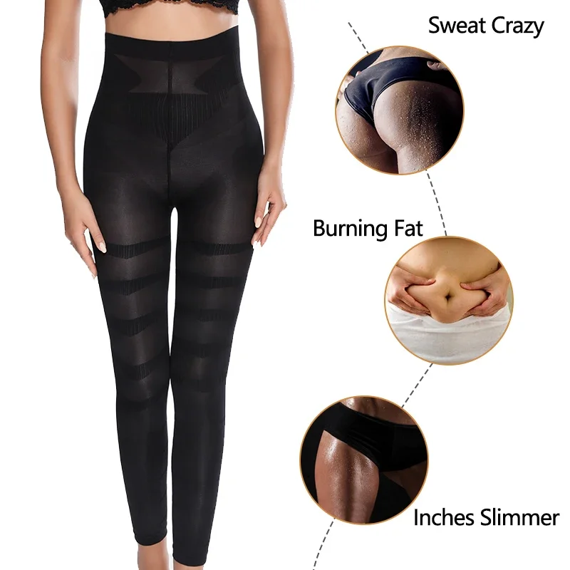 Mallas de cintura alta para mujer, pantalones ajustados de compresión, moldeadores de piernas, bragas adelgazantes anticelulitis, Control de barriga