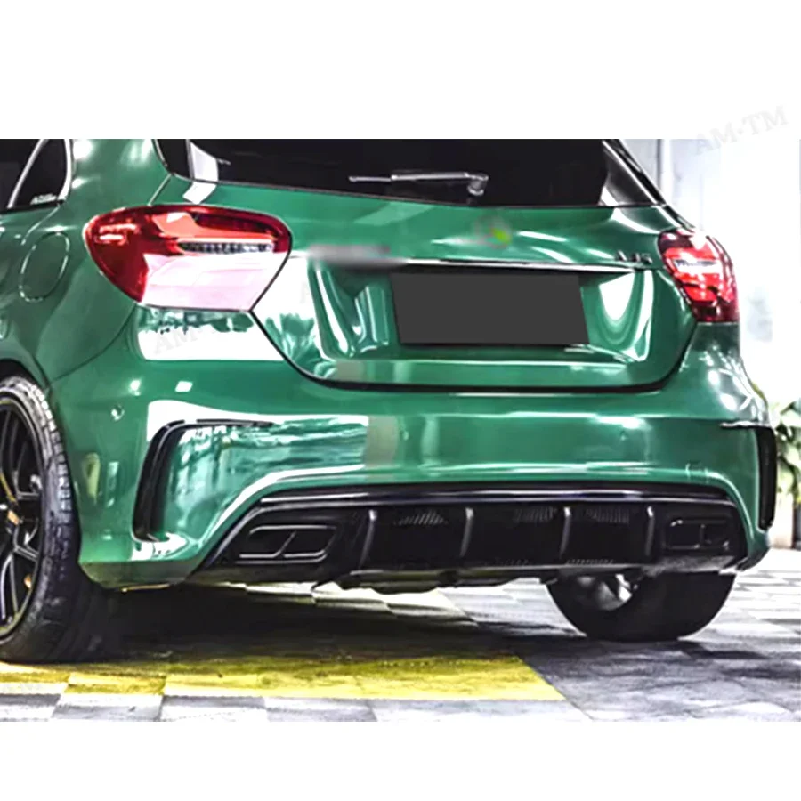 Picture 7: For Benz A Class AMG W176 A260 A200 A45 Carbon Fiber Car Rear Bumper Back lip Diffuser Rear Side Splitters Spoiler Lip