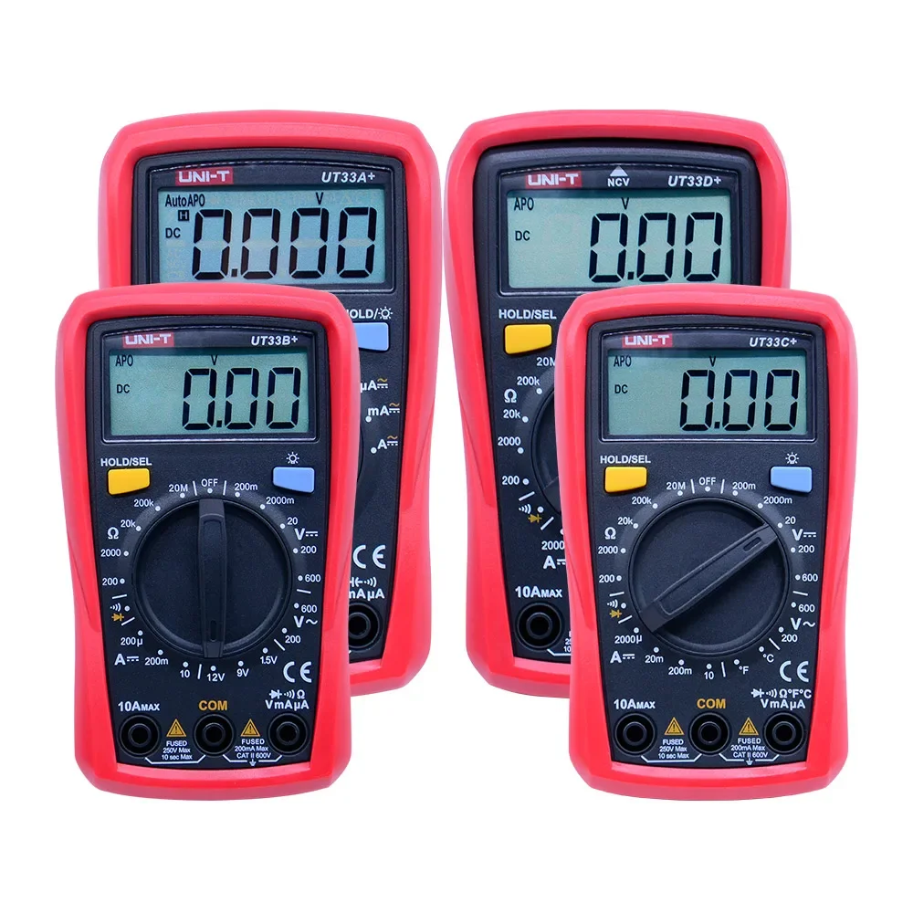 UNI-T UT33A+/B+/C+/D+Digital Multimeter Auto Range 600V LCD Maximum Display 1999 AC DC Voltage Current Capacitance Tester