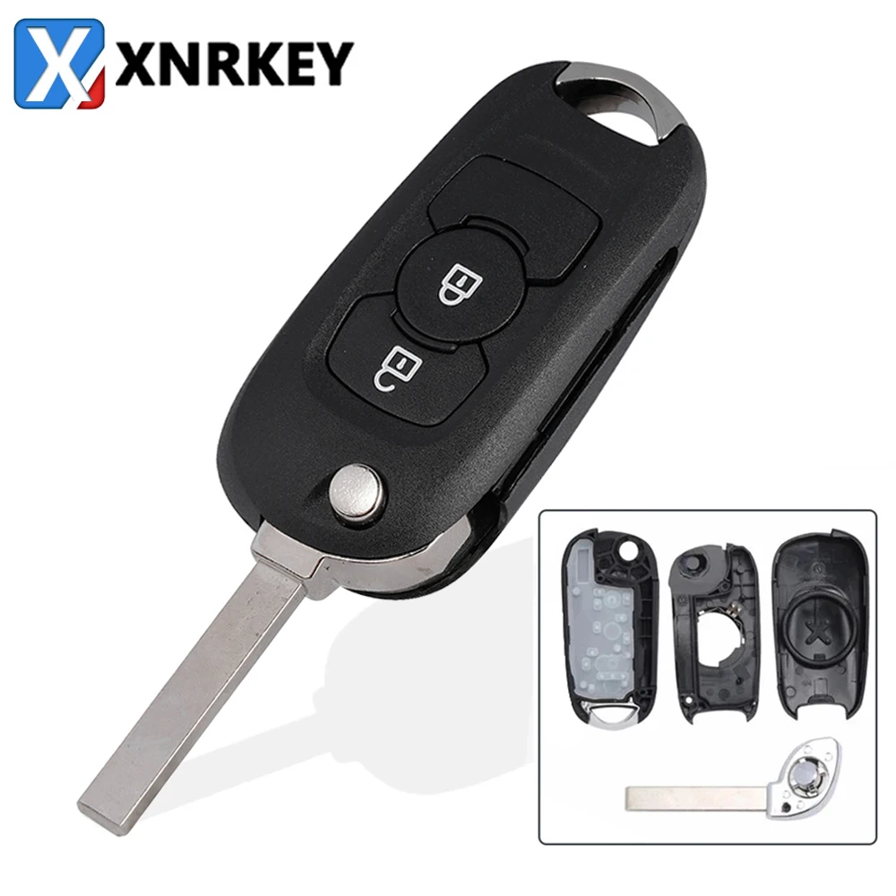 

XNRKEY 2/3 Button Flip Remote Key Shell for Opel/Vauxhall Astra K 2015-2019 Replacement Car Key Case Cover