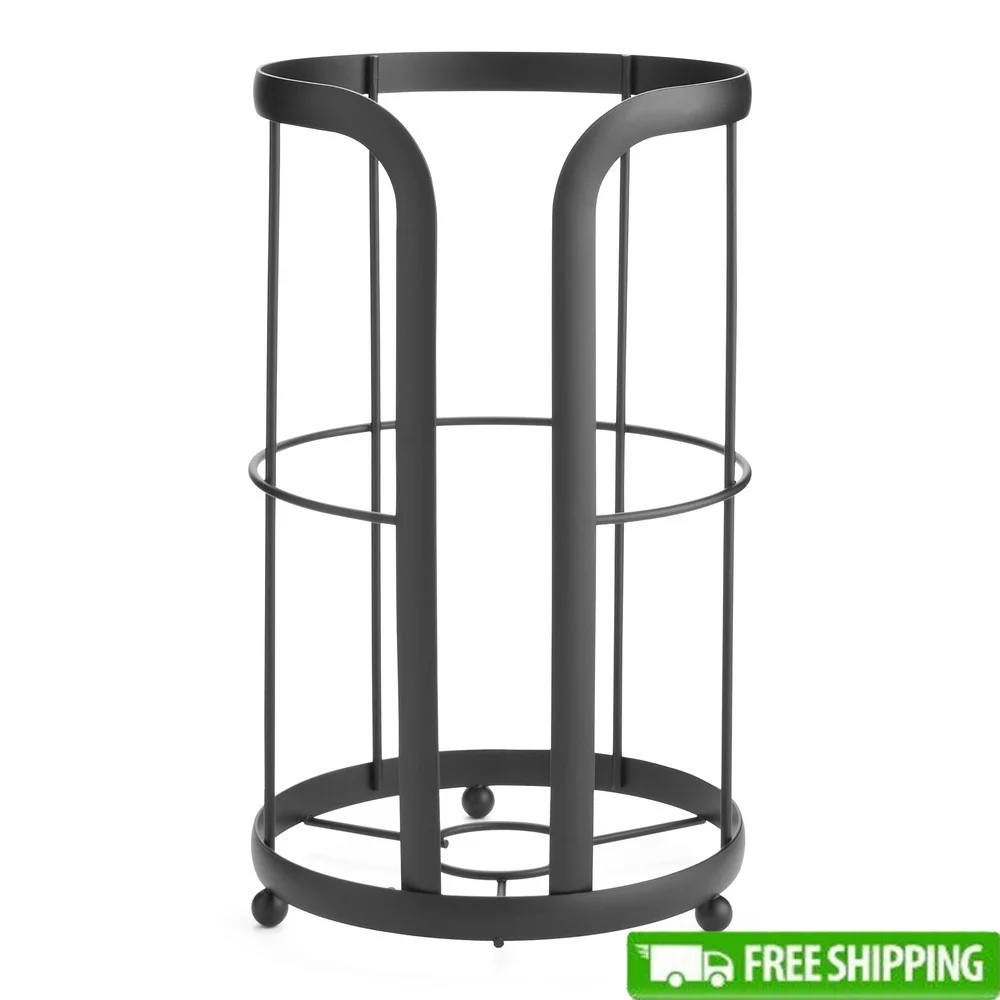 

Freestanding Toilet Paper Reserve Holder with Extra Storage 3 Rolls Modern Bathroom Accessory Matte Black