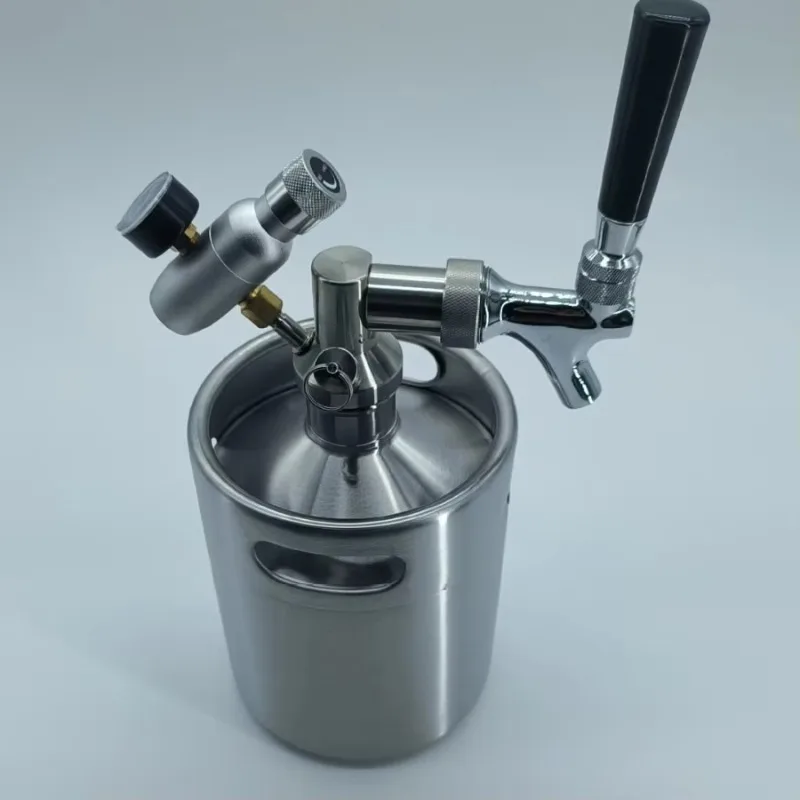 304 Stainless Steel Beer Pressure Barrel with Lid, 2L–10L Capacity, Home Brewing Drum Set